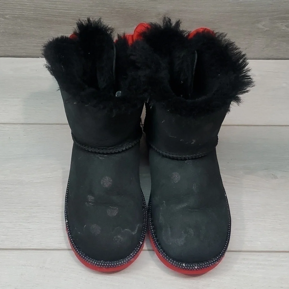 DisneyvUgg Australia Kids Girls Mini Limit  Leather boots sheepskin shoes 1